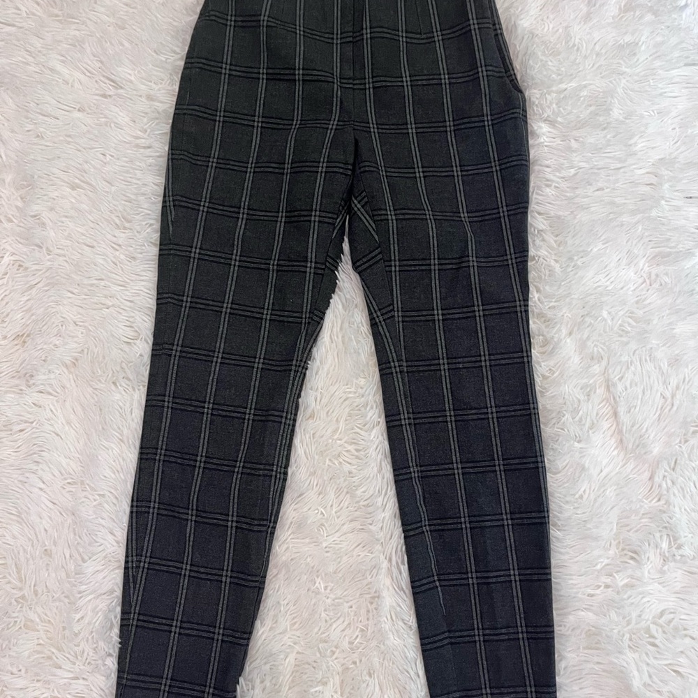 White House Black Market Ankle Pants Plaid Career Stretchy Size 2